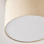 Joram White Linen Drum Ceiling Light