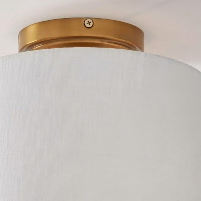 Kaethe Fabric Drum Shade Semi Flush Mount Light