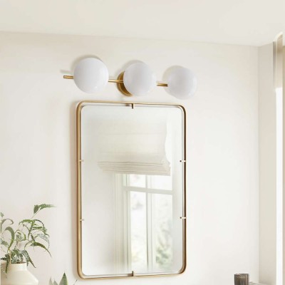 Larian White Glass Globe Bathroom Vanity Light Larian White Glass Globe Bathroom Vanity Light