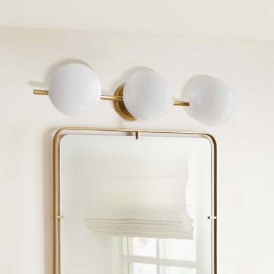 Larian White Glass Globe Bathroom Vanity Light Larian White Glass Globe Bathroom Vanity Light