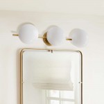 Larian White Glass Globe Bathroom Vanity Light