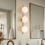 Dymon Small Brass White Frosted Glass Double Heads Orb Sconce