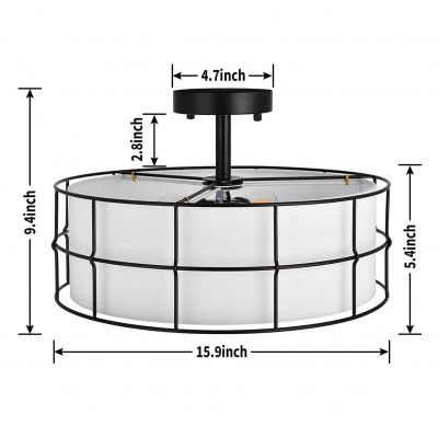 Merrik Metal Mesh Drum Ceiling Light