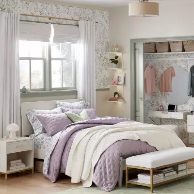 Octavian Brushed Nickel Linen Shade Ceiling Light