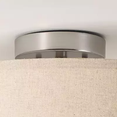 Octavian Brushed Nickel Linen Shade Ceiling Light
