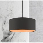 Padrig 3 Light Fabric Drum Shade Pendant Light