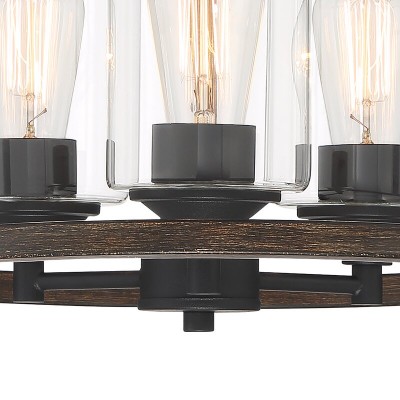 Quell Metal Drum Shade Glass Ceiling Light