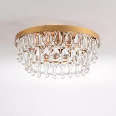 Thalassa Glass Teardrops Crystal Flush Mount Light Thalassa Glass Teardrops Crystal Flush Mount Light