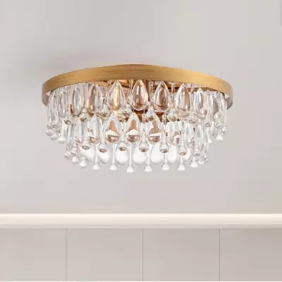 Thalassa Glass Teardrops Crystal Flush Mount Light Thalassa Glass Teardrops Crystal Flush Mount Light