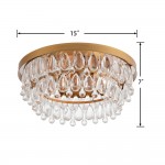 Thalassa Glass Teardrops Crystal Flush Mount Light