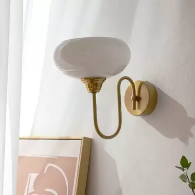 Ylvaen Bauhaus 1 Light Milk Glass Sconce Ylvaen Bauhaus 1 Light Milk Glass Sconce