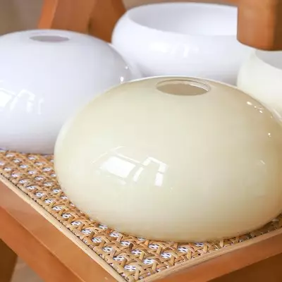 Ylvaen Bauhaus 1 Light Milk Glass Sconce Ylvaen Bauhaus 1 Light Milk Glass Sconce