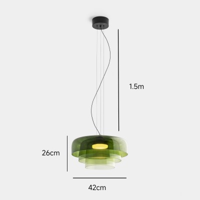 Zaire Bowl Shaped Layer Stained Glass Pendant Light Zaire Bowl Shaped Layer Stained Glass Pendant Light