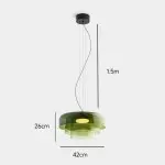 Zaire Bowl Shaped Layer Stained Glass Pendant Light