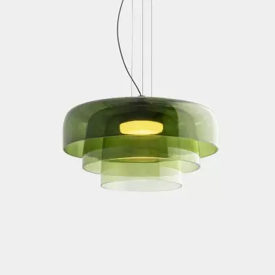 Zaire Bowl Shaped Layer Stained Glass Pendant Light