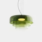 Zaire Bowl Shaped Layer Stained Glass Pendant Light