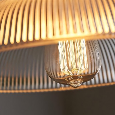 Aevia Vintage Transparent Striped Glass Pendant Light Aevia Vintage Transparent Striped Glass Pendant Light