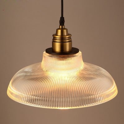 Aevia Vintage Transparent Striped Glass Pendant Light Aevia Vintage Transparent Striped Glass Pendant Light