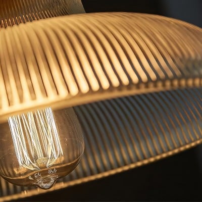Aevia Vintage Transparent Striped Glass Pendant Light Aevia Vintage Transparent Striped Glass Pendant Light