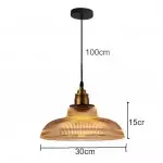 Aevia Vintage Transparent Striped Glass Pendant Light