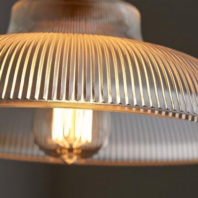 Aevia Vintage Transparent Striped Glass Pendant Light Aevia Vintage Transparent Striped Glass Pendant Light