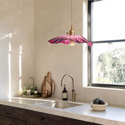Callista Retro Lotus Creative Glass Pendant Light Callista Retro Lotus Creative Glass Pendant Light