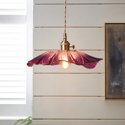 Callista Retro Lotus Creative Glass Pendant Light Callista Retro Lotus Creative Glass Pendant Light