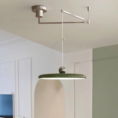Delphin Colorful Swing Arm Flying Saucer Pendant Light