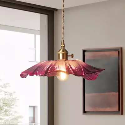 Callista Retro Lotus Creative Glass Pendant Light Callista Retro Lotus Creative Glass Pendant Light
