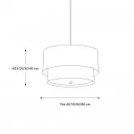 Javier Natural Linen Double Fabric Drum Pendant Light Javier Natural Linen Double Fabric Drum Pendant Light