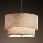 Javier Natural Linen Double Fabric Drum Pendant Light Javier Natural Linen Double Fabric Drum Pendant Light