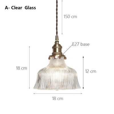 Hermin Antique Flower Ribbed Glass Pendant Light Hermin Antique Flower Ribbed Glass Pendant Light