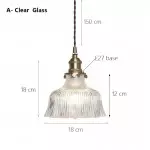 Hermin Antique Flower Ribbed Glass Pendant Light