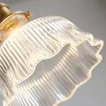 Hermin Antique Flower Ribbed Glass Pendant Light