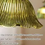 Hermin Antique Flower Ribbed Glass Pendant Light