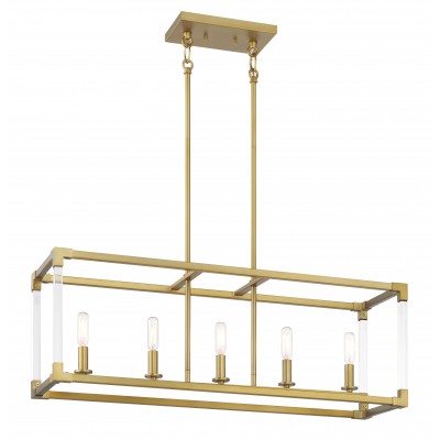 Iveth Soft Brass Linear Rectangular Chandelier