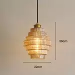 Kaelyn Bottle Shade Stained Striped Glass Pendant Light