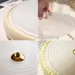 Laren Ribbed Glass Shade Led Circular Light