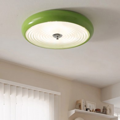 Laren Ribbed Glass Shade Led Circular Light
