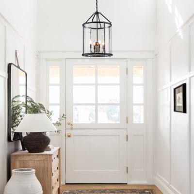 Merrick Metal Lantern Round Glass Chandelier Merrick Metal Lantern Round Glass Chandelier