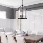 Merrick Metal Lantern Round Glass Chandelier