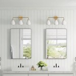 Nynevea Brushed Brass 3-Light Milk Glass Sconce