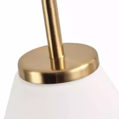 Nynevea Brushed Brass 3-Light Milk Glass Sconce Nynevea Brushed Brass 3-Light Milk Glass Sconce