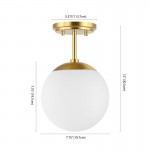 Padrigin White 1-Light Glass Globe Ceiling Light Padrigin White 1-Light Glass Globe Ceiling Light