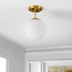 Padrigin White 1-Light Glass Globe Ceiling Light Padrigin White 1-Light Glass Globe Ceiling Light