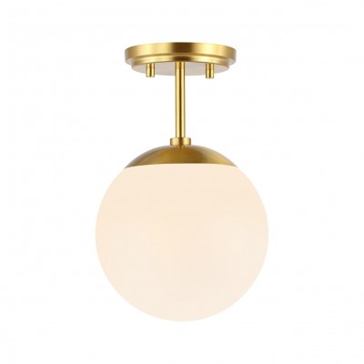 Padrigin White 1-Light Glass Globe Ceiling Light Padrigin White 1-Light Glass Globe Ceiling Light