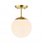 Padrigin White 1-Light Glass Globe Ceiling Light Padrigin White 1-Light Glass Globe Ceiling Light