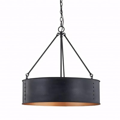Quillan Industrial Large Black Drum Pendant Light For Dinning Room Quillan Industrial Large Black Drum Pendant Light For Dinning Room