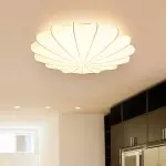 Savionne White Silk Seashell Flush Mount Light Savionne White Silk Seashell Flush Mount Light