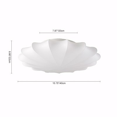 Savionne White Silk Seashell Flush Mount Light